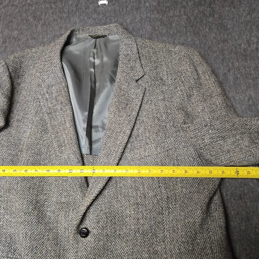 Vintage Harris Tweed Blazer Mens 46L College Hall Herringbone Wool Sport Coat